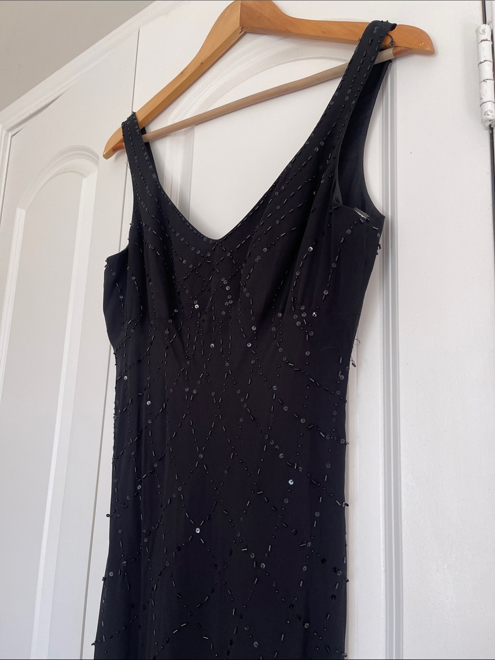 Jones New York Black Beaded Midi Dress